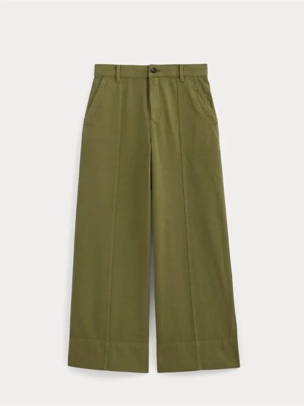 NWT! Everlane SEAMED WIDE-LEG PANT Cotton/Linen Blend Olive Green Utility Pants